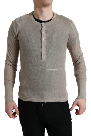 Dolce & Gabbana Strik, Herre, , S, Luksus Henley Kasjmir Sweater