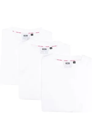 GCDS Top, Herre, Hvid, M, Bomuld, Bomuld T-shirt Tre-Pak