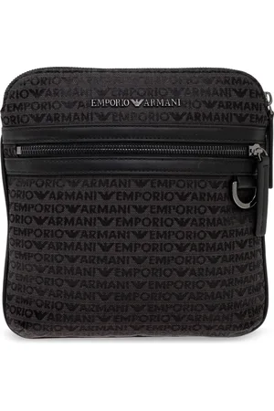 Emporio Armani Taske, Herre, Sort, ONE SIZE, Uld, Skuldertaske med Monogram