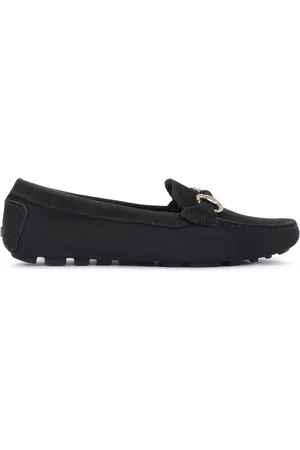 Kazar Sko, Dame, Sort, 36 1/2 EU, Uld, Klassiske nubuck-mokkasiner med fremspring på sålen