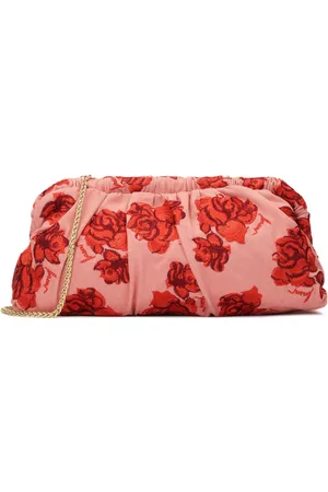 Kazar Taske, Dame, Lyserød, ONE SIZE, Uld, krøllet blomstret stof håndtaske