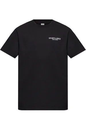 Sporty & Rich Top, Herre, Sort, 2XL, Bomuld, T-shirt med Logo