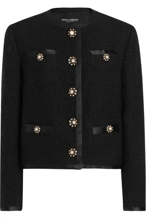 Dolce & Gabbana Jakke, Dame, Sort, S, Tweed, Sort jakke med unik stil