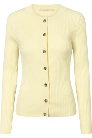 RUE de FEMME Strik, Dame, Gul, XL, Blød Lope Strik Cardigan i Blød Gul