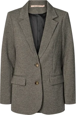RUE de FEMME Jakke, Dame, Grå, S, Elegant Blazer Jakke Østersgrå