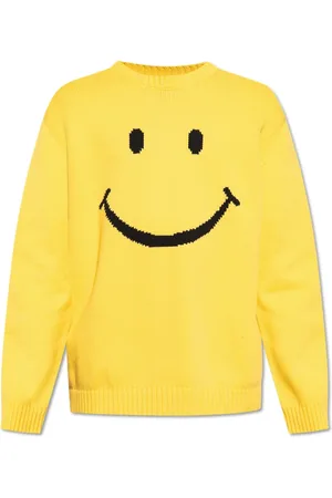 Moschino Strik, Herre, Gul, L, Uld, Mønstret sweater