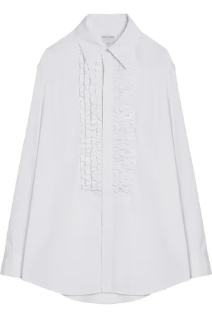 Bottega Veneta Bluser & Skjorter, Dame, Hvid, 2XS, Bomuld, Langærmet skjorte