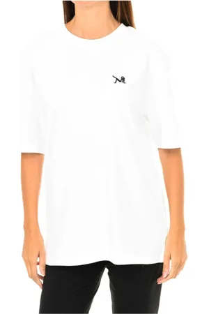 Calvin Klein Top, Dame, Hvid, S, Bomuld, T-shirt med korte ærmer og broderet detalje