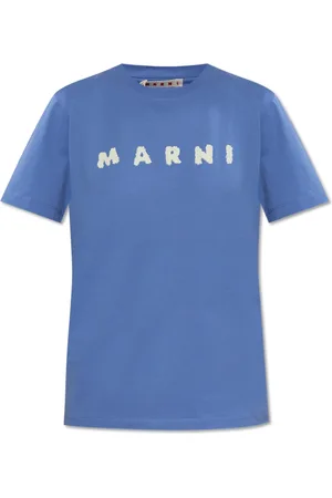 Marni Top, Dame, Blå, XS, Bomuld, T-shirt med logo