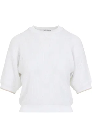 PESERICO SIGN Strik, Dame, Hvid, 2XS, Bomuld, Hvid Sweater Elegance