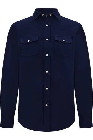 Boggi Milano Skjorte, Herre, Blå, XL, Bomuld, Regular Fit Bomuldsskjorte