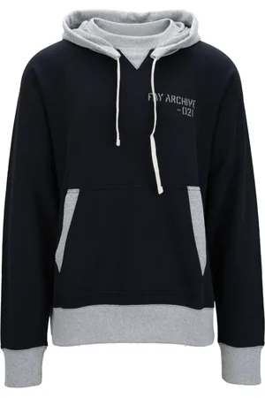 FAY Sweathshirts & Hoodies, Herre, Sort, L, Bomuld, Hættetrøje i bomuld med snøre
