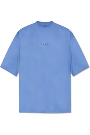 Marni Top, Herre, Blå, M, Bomuld, T-shirt med logo
