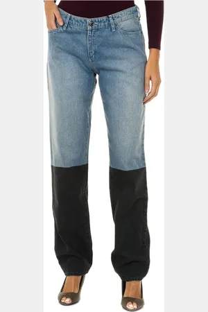 Emporio Armani Jeans, Dame, Blå, W27, Denim, Straight Cut Denim Jeans