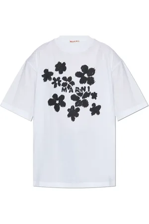 Marni Top, Dame, Hvid, XS, Bomuld, T-shirt med blomstermotiv