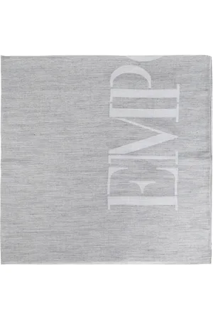 Emporio Armani Tilbehør, Herre, Grå, ONE SIZE, Bomuld, Tørklæde med logo