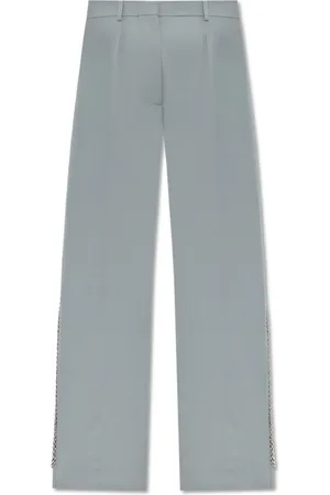 Stella McCartney Bukser, Dame, Grå, XS, Uld, Uldbukser med signaturkæde