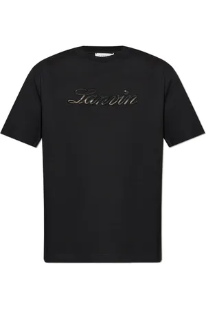 Lanvin Top, Herre, Sort, XL, Bomuld, T-shirt med broderet logo