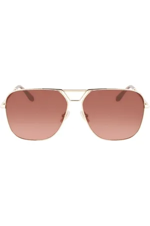 Victoria Beckham Tilbehør, Dame, Gul, ONE SIZE, Aviator Metal Solbriller