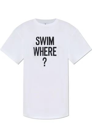 Moschino Top, Dame, Hvid, M, Bomuld, T-shirt fra Swim-kollektionen