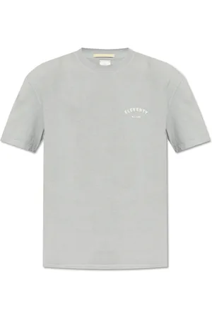 ELEVENTY Top, Herre, Grå, 2XL, Bomuld, T-shirt med trykt logo