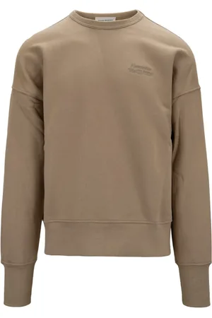 Alexander McQueen Sweathshirts & Hoodies, Herre, Brun, S, Bomuld, Herre Pullover Sweatshirt med Broderet Logo