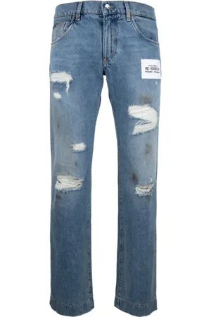 Dolce & Gabbana Jeans, Herre, Blå, M, Bomuld, Mænds Jeans med knaplukning