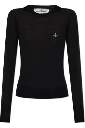 Vivienne Westwood Strik, Dame, Sort, S, Uld, Trøje med logo