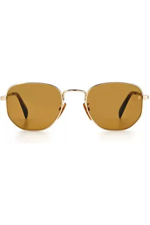 DB EYEWEAR BY DAVID BECKHAM Tilbehør, Herre, Gul, ONE SIZE, Uld, Hexagonal Metal Solbriller