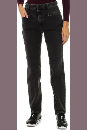 Emporio Armani Jeans, Dame, Sort, W27, Denim, Stræk denim jeans med logo detalje