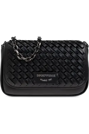 Emporio Armani Taske, Dame, Sort, ONE SIZE, Uld, Skuldertaske med dekorativt væv
