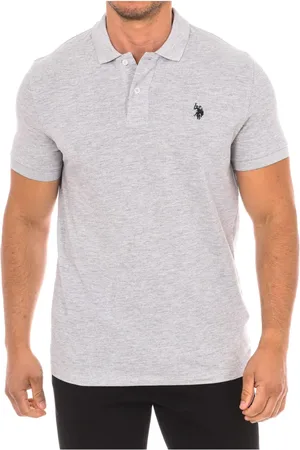 U.S. Polo Assn. Top, Herre, Grå, M, Bomuld, Kortærmet polo skjorte