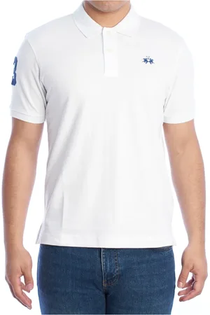 La Martina Top, Herre, Hvid, 4XL, Kortærmet poloshirt med ikonisk broderi
