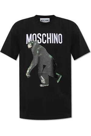Moschino Top, Herre, Sort, XL, Bomuld, T-shirt med logo