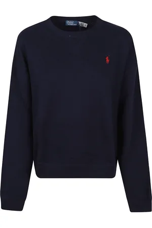 Ralph Lauren Sweathshirts & Hoodies, Dame, Blå, S, Blå Fleece Pullover Sweater