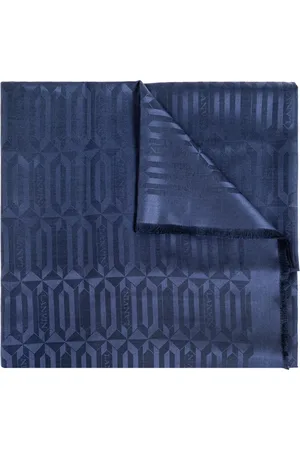 Lanvin Tilbehør, Dame, Blå, ONE SIZE, Uld, Tørklæde med Monogram
