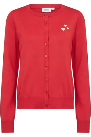 Saint Tropez Strik, Dame, Rød, S, Valentinasz Cardigan Flame Scarlet