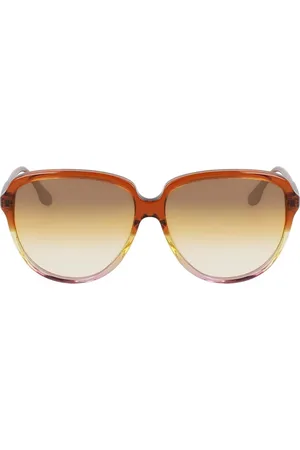 Victoria Beckham Tilbehør, Dame, Brun, ONE SIZE, Runde Acetat Solbriller