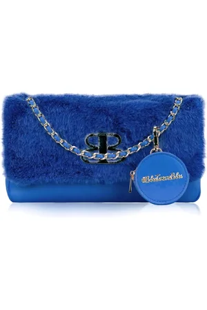 Tosca Blu Taske, Dame, Blå, ONE SIZE, Uld, Kvinders Skuldertaske med Snap Lukning