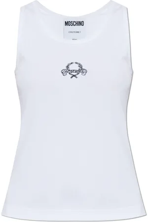 Moschino Top, Dame, Hvid, XS, Ribbet top