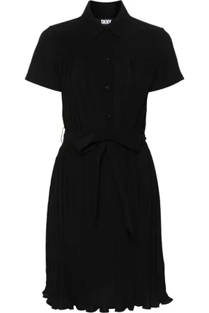 DKNY Kjole, Dame, Sort, XL, Polyester, Sort Casual Midi Kjole