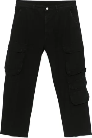 Nine In The Morning Jeans, Herre, Sort, W34, Bomuld, Sort Cargo Jeans med knaplukning