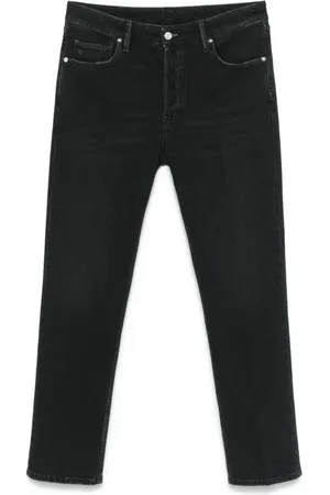 Nine In The Morning Jeans, Herre, Sort, W32, Bomuld, Sorte Asthor Jeans med Logo Applikation