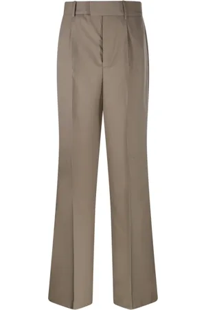 Rohe Bukser, Dame, , L, Uld, Khaki Plisserede Bukser