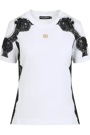 Dolce & Gabbana Top, Dame, Hvid, S, Bomuld, Hvid T-shirt Dametøj