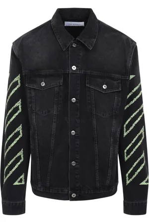 OFF-WHITE Jakke, Herre, Sort, L, Bomuld, Sort Jakke Ultimativ Stil Komfort