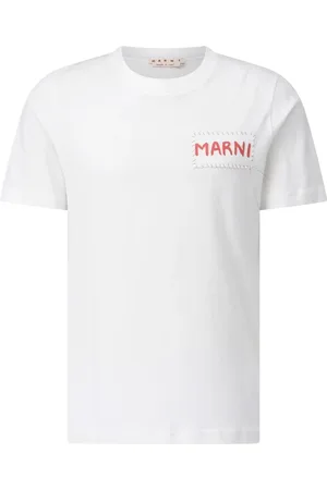 Marni Top, Herre, Hvid, M, Bomuld, Logo Patch T-Shirt Klassisk Komfort Stil