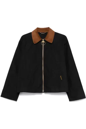Barbour Jakke, Dame, Sort, S, Uld, Sort Jakke med Lynlås Logo Broderet