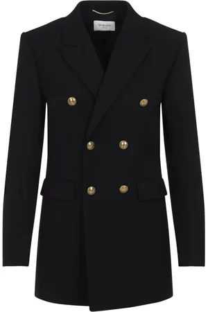 Saint Laurent Jakke, Dame, Sort, XS, Uld, Sort Uldjakke Elegant Stil