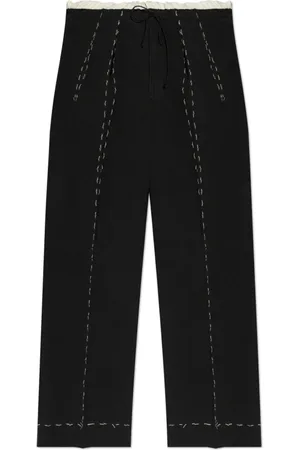 Maison Margiela Bukser, Herre, Sort, L, Linned, Bukser med linnedfinish
